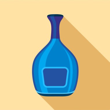 Mavi geniş şişe simgesi, düz stil