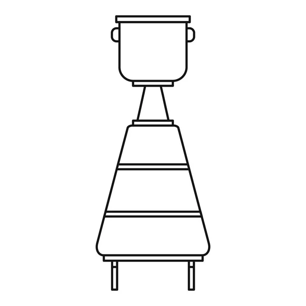 Réservoir pour icône de fermentation du vin, style contour — Image vectorielle