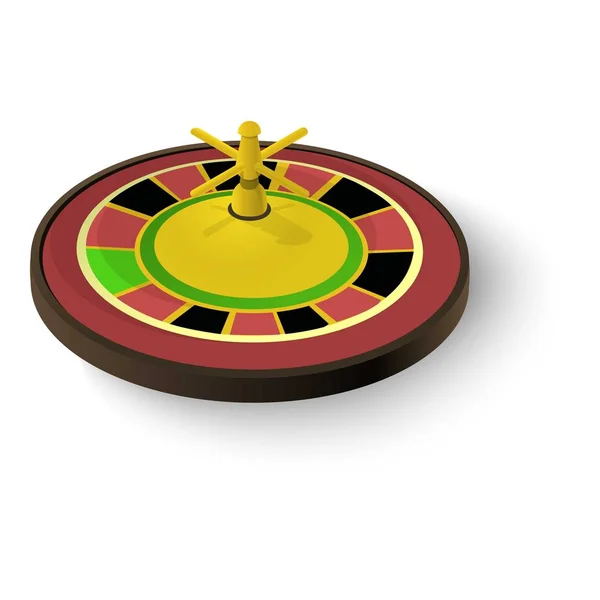 Icône de roulette de casino, style 3d isométrique — Image vectorielle