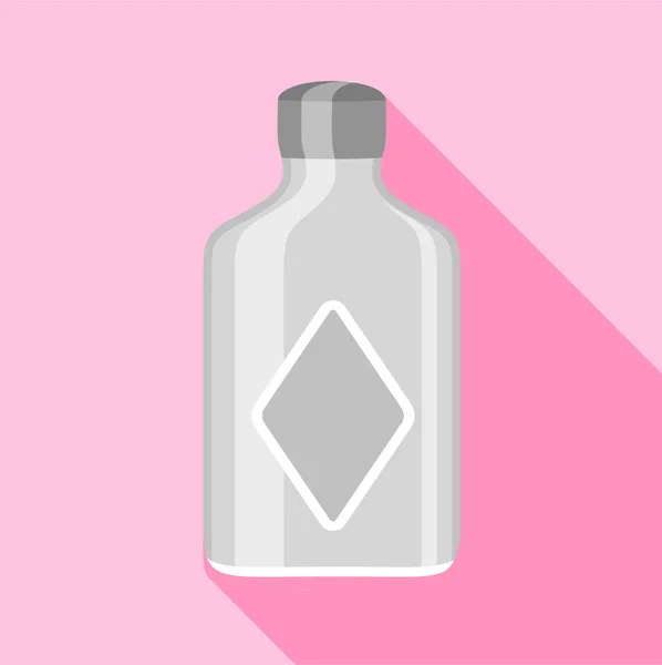 Botella de vidrio transparente con icono de lados cuadrados — Vector de stock