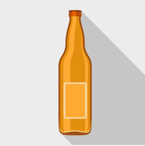 Beer bottle icon, flat style — Stock Vector