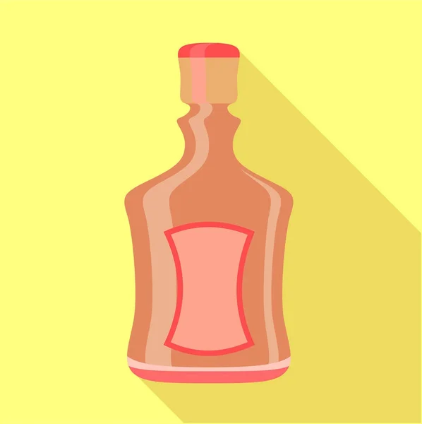 Alcohol bottle icon, flat style — Stock Vector