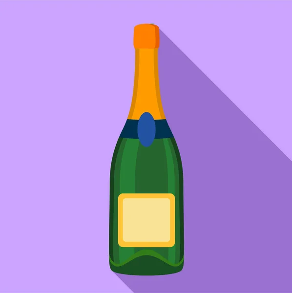 Ikona butelki szampana, płaski styl — Wektor stockowy