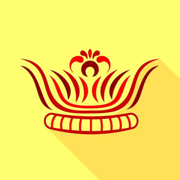Icono de adorno de corona, estilo plano — Vector de stock