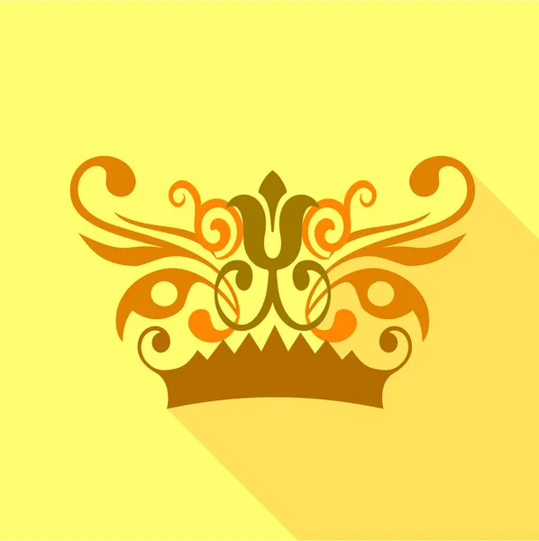 Corona elementi di design decorativi icona — Vettoriale Stock