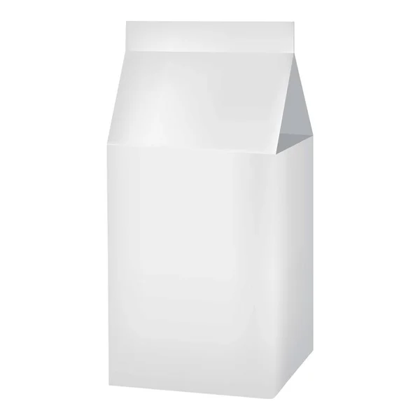 Melk of SAP kartonnen doos mockup, realistische stijl — Stockvector
