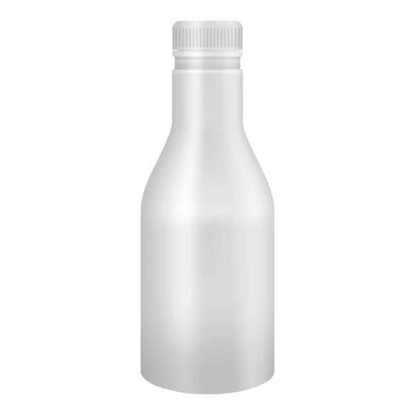 Yogur blanco o leche mockup botella de plástico — Vector de stock