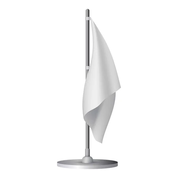 Weiße Tischflaggen-Attrappe, realistischer Stil — Stockvektor