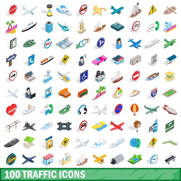 100交通图标集, 等距3d 样式 — 图库矢量图片