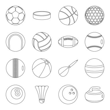 Spor topları simgeler kümesi, anahat stili