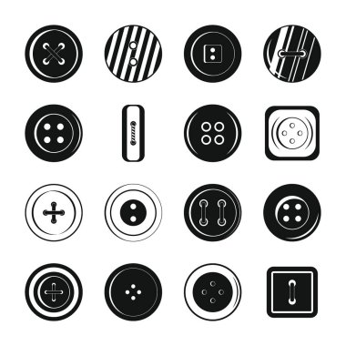 Giysi Icons set, basit Stili düğmesini