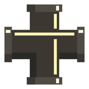 Siyah bağlantı boru simgesi, düz stil