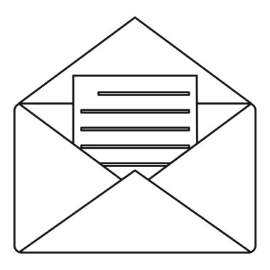 Kağıt zarf boş sayfası simgesi anahat tarzı ile