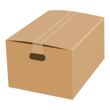 Mockup kadar bantlanmış kapalı karton kutu