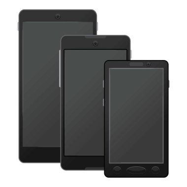 Siyah modern dijital akıllı telefonlar mockup