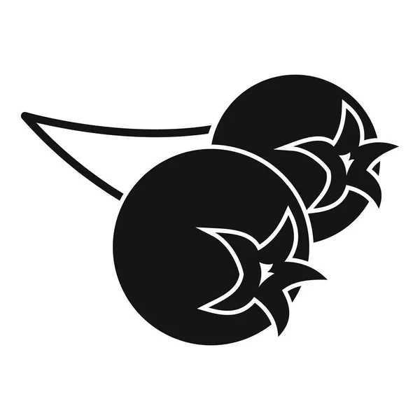 Preiselbeere oder Aronia-Beere-Symbol, einfacher Stil — Stockvektor