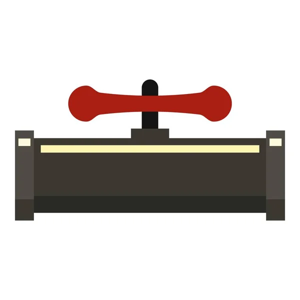 Ícone valvepipe vermelho, estilo plano — Vetor de Stock