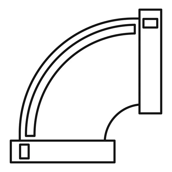 Pipe anslutning ikon, kontur stil — Stock vektor