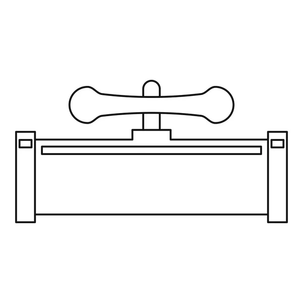 Pijp met water ventiel pictogram, Kaderstijl — Stockvector