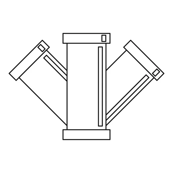 Icône du tuyau d'égout, style contour — Image vectorielle
