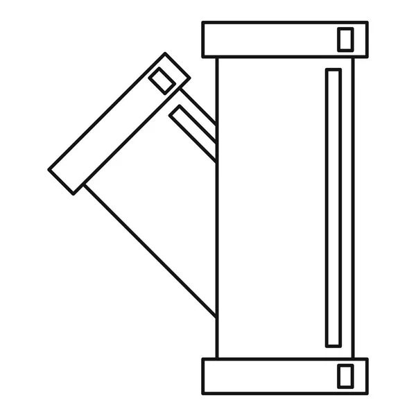 Icône de raccord de plomberie Tee, style contour — Image vectorielle