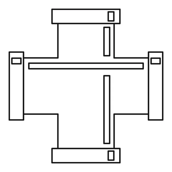 Icône de raccord de tuyau, style contour — Image vectorielle