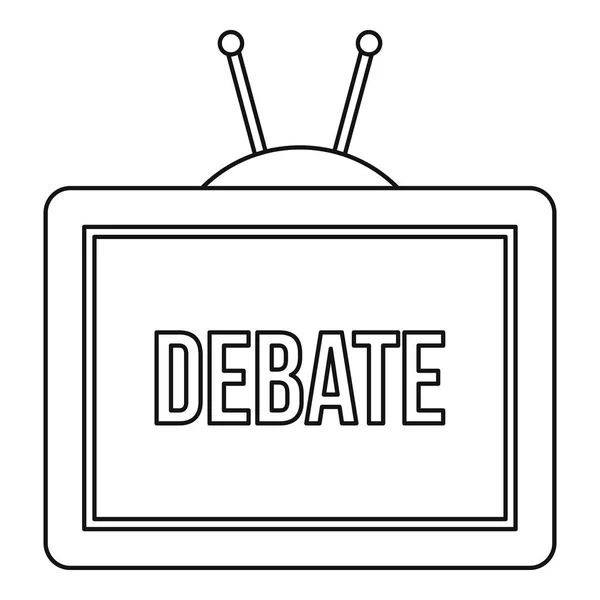 Icono del debate televisivo, estilo del esquema — Vector de stock