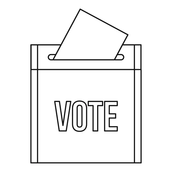 Icône de la boîte de vote, style contour — Image vectorielle
