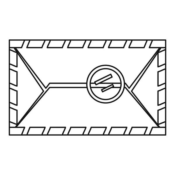 封筒切手アイコン、アウトラインのスタイル — ストックベクタ