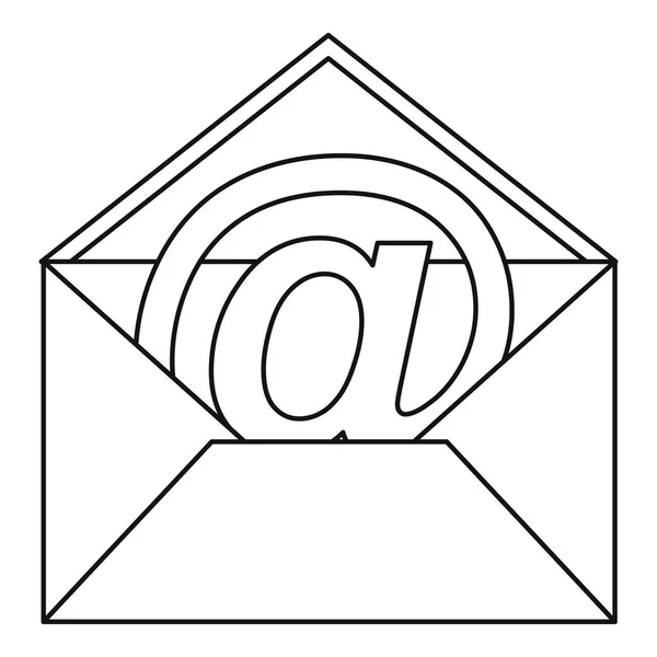 Al signo de correo en el icono del sobre, el estilo del esquema — Vector de stock