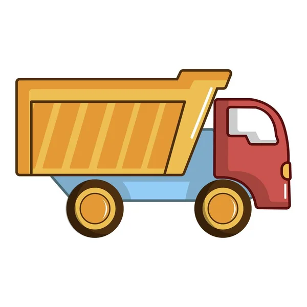 Speelgoed vrachtwagen pictogram, cartoon stijl — Stockvector