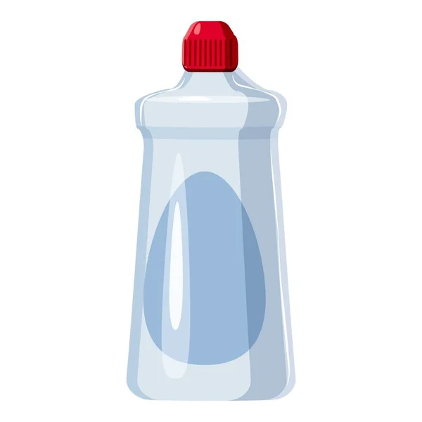 Detergente icono de la botella blanca, estilo de dibujos animados — Vector de stock