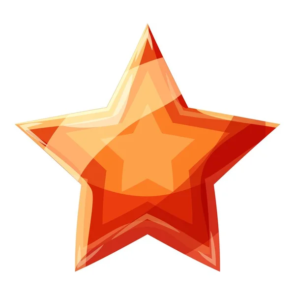 Estrella roja icono, estilo de dibujos animados — Archivo Imágenes Vectoriales