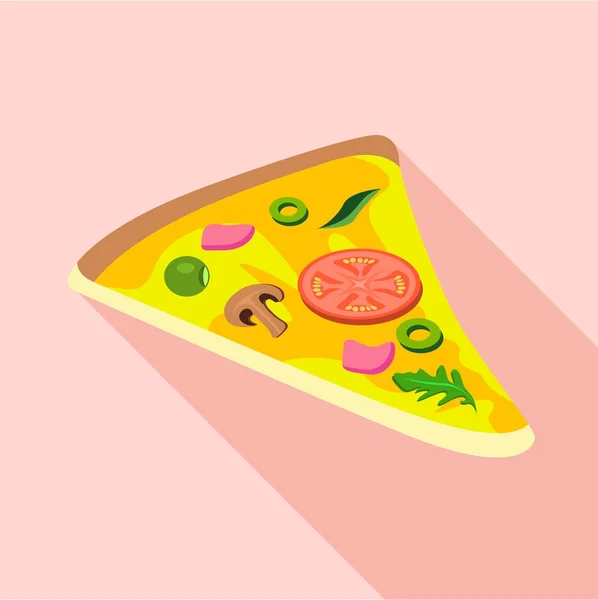 Kawałek pizzy, pieczarki, kiełbasa, ikona oliwki — Wektor stockowy