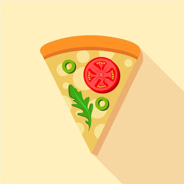Vegetarische Pizzatomaten und Basilikum — Stockvektor