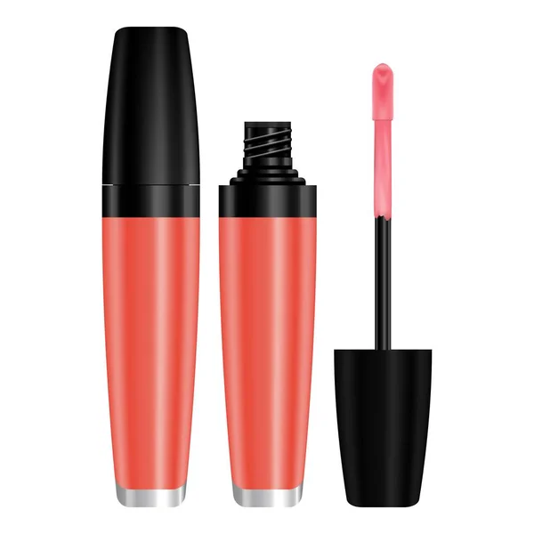 Roter Glanz für Lippenmockup, realistischer Stil — Stockvektor