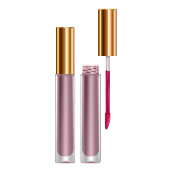 Lila Lipgloss-Attrappe, realistischer Stil — Stockvektor