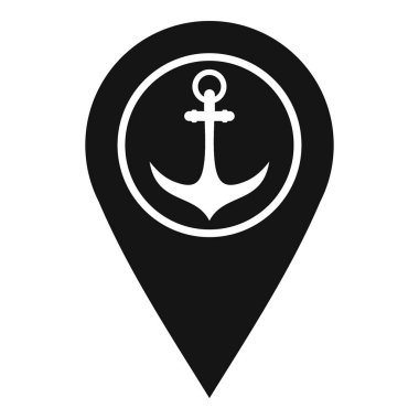 Harita işaretçi simgesi çapa ve deniz bağlantı noktası simgesi olan