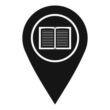 Harita göstergesi kitap simgesini, basit tarzı ile