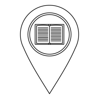 Coğrafi etiket kitap işareti simgesi, anahat stili ile