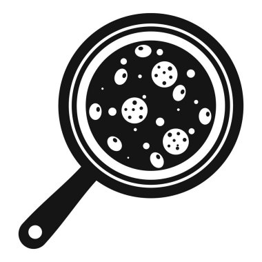 Simge, basit tarzı gemide malzemelerle pizza