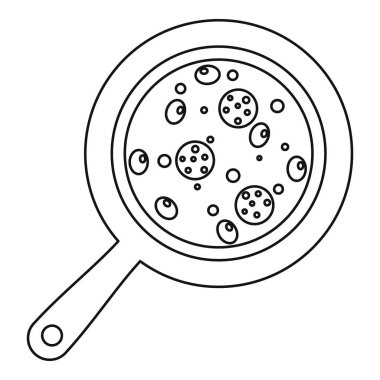 Salam ve yuvarlak kurulu simgesini zeytin pizza