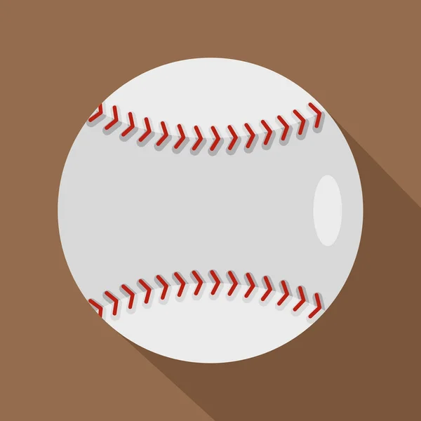 Ball for playing baseball icon, flat style — Stock Vector