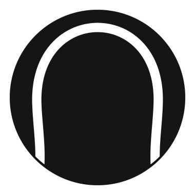 Siyah ve beyaz tenis topu simgesini, basit tarzı