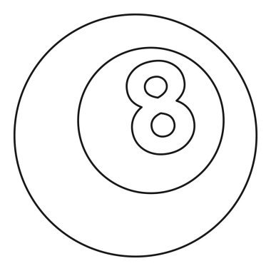 Sekiz havuzu simgesi, anahat stili snooker