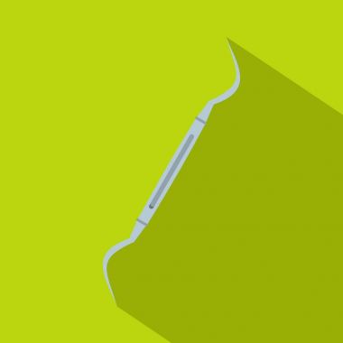 Çelik diş hekimleri kanca sonda simgesi, düz stil