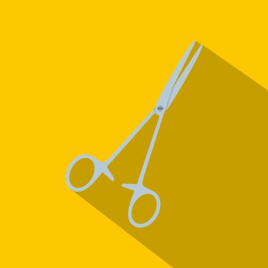 Çelik cerrahi pens simgesi, düz stil