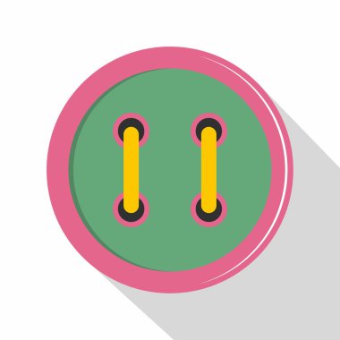 Renkli giyim düğme simgesi, düz stil