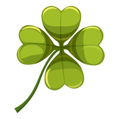 Yaprak yeşil yonca simgesi, karikatür tarzı