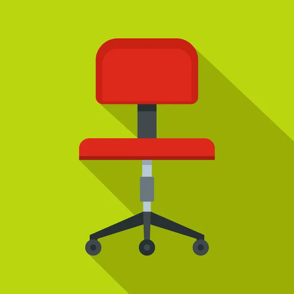 Oficina roja un icono de silla, estilo plano — Vector de stock